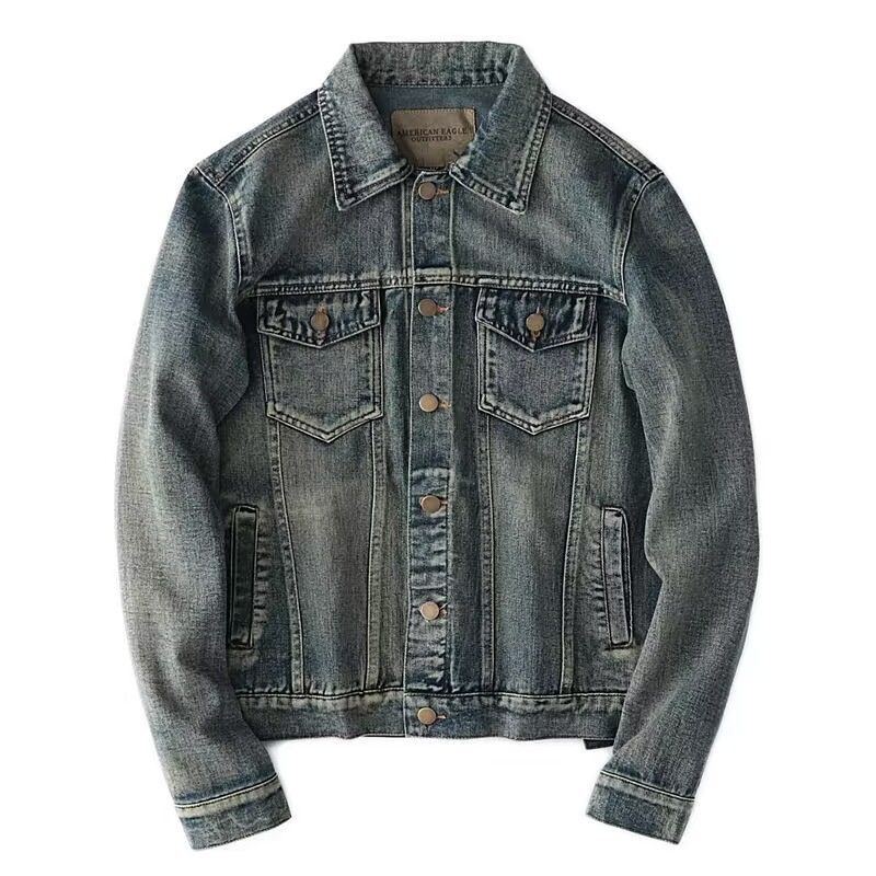 Denim Jacket Vintage - Outono e primavera nova moda cor