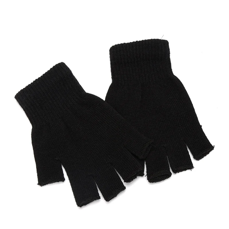 Men'S Fashion Gloves - Unissex preto meio dedo luvas sem