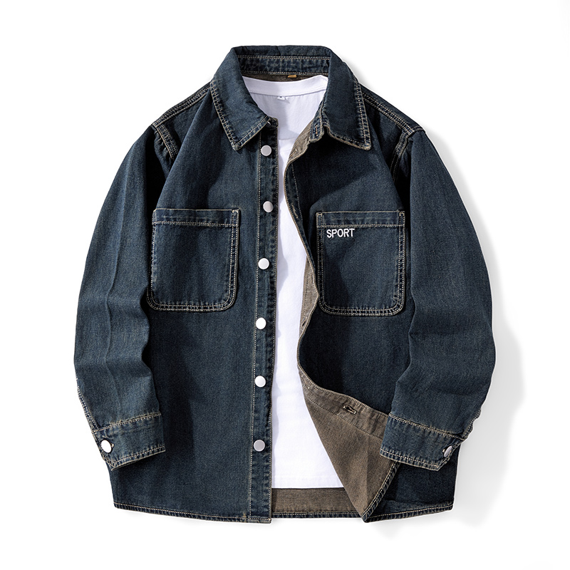Denim Jacket Vintage - Jaqueta Jeans Masculina Resistente Lavada Azul