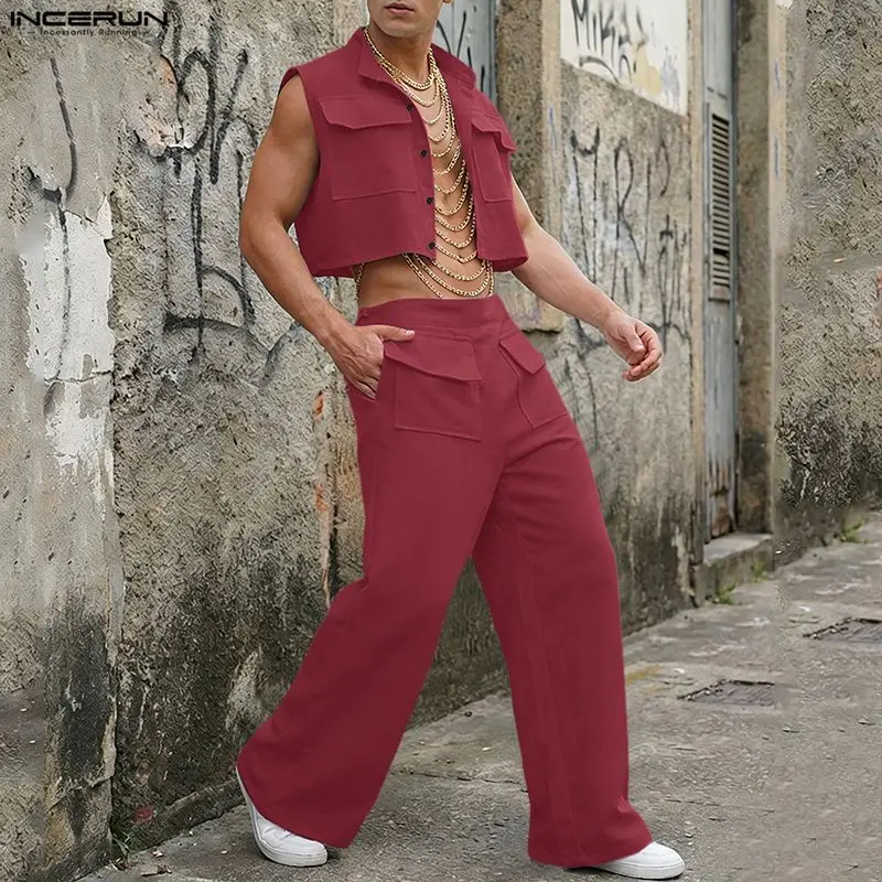 Men'S Spring Fashion - Conjuntos Masculinos INCERUN: Camisetas Regata Sólidas