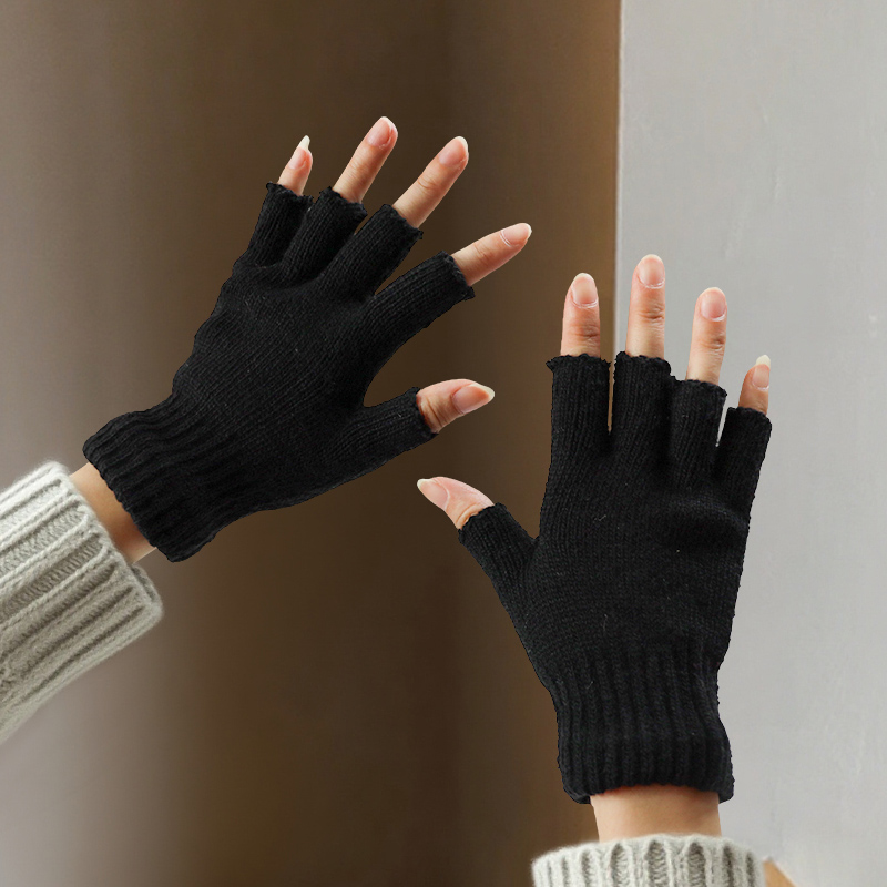 Men'S Fashion Gloves - Luvas de meio dedo de lã
