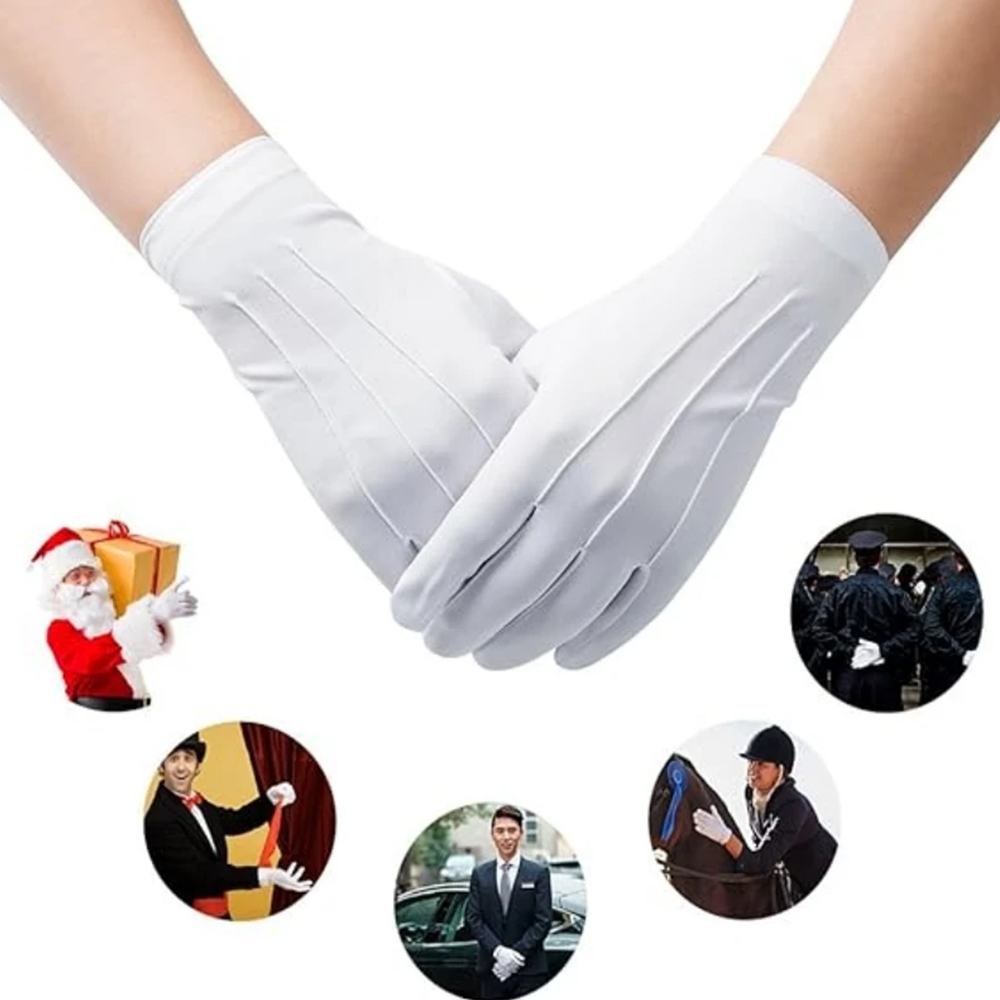 Men'S Fashion Gloves - 1/2 Pares de Luvas Brancas de