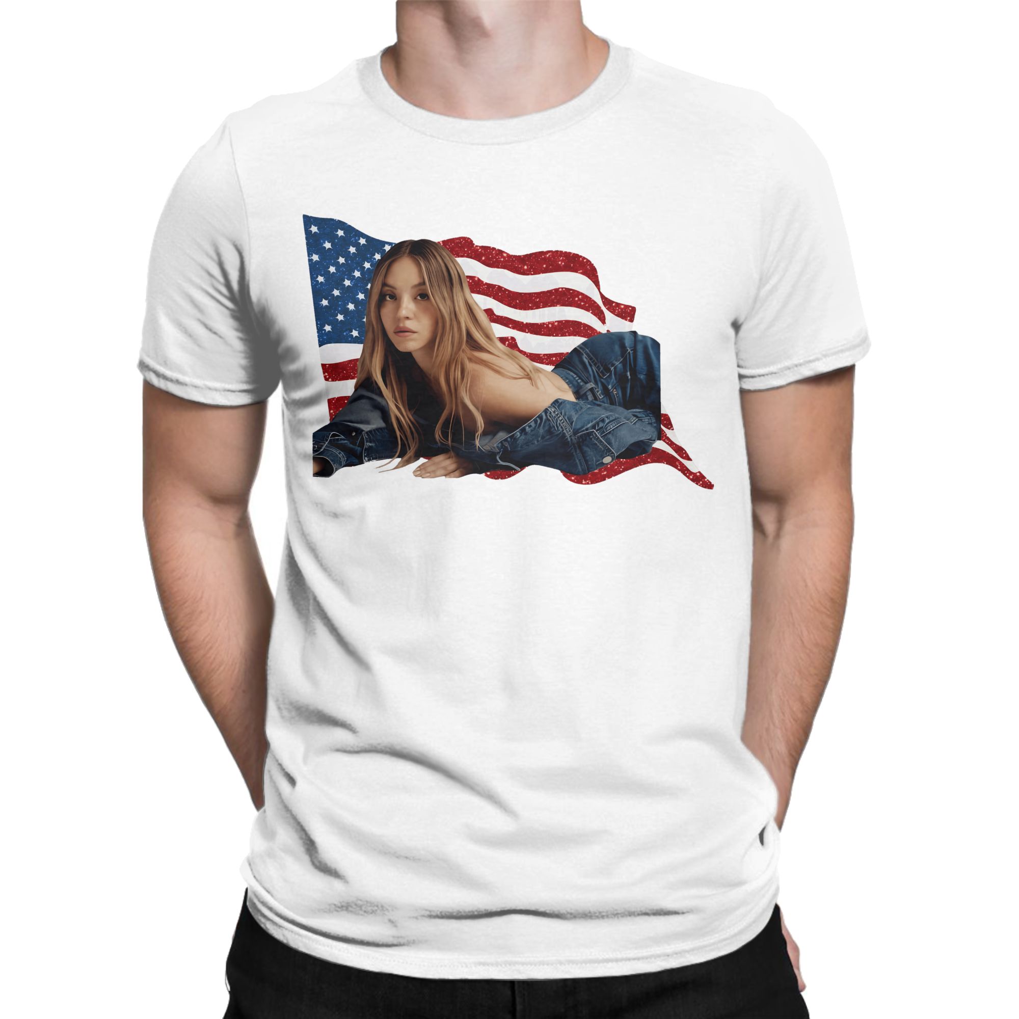 Men'S Fashion Sydney - Sydney sweeney algodão t camisa homem