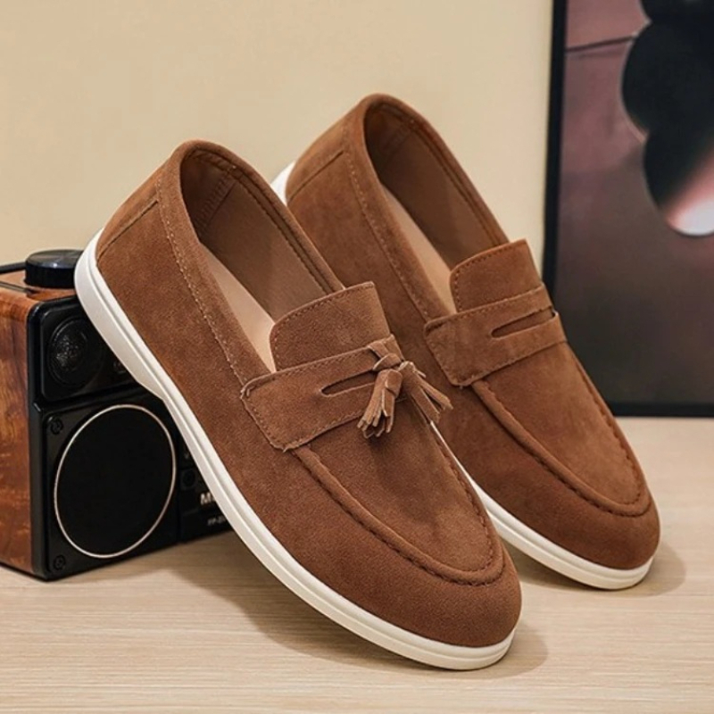 Suede Loafers Men - Sapatos masculinos confortáveis para dirigir, casuais