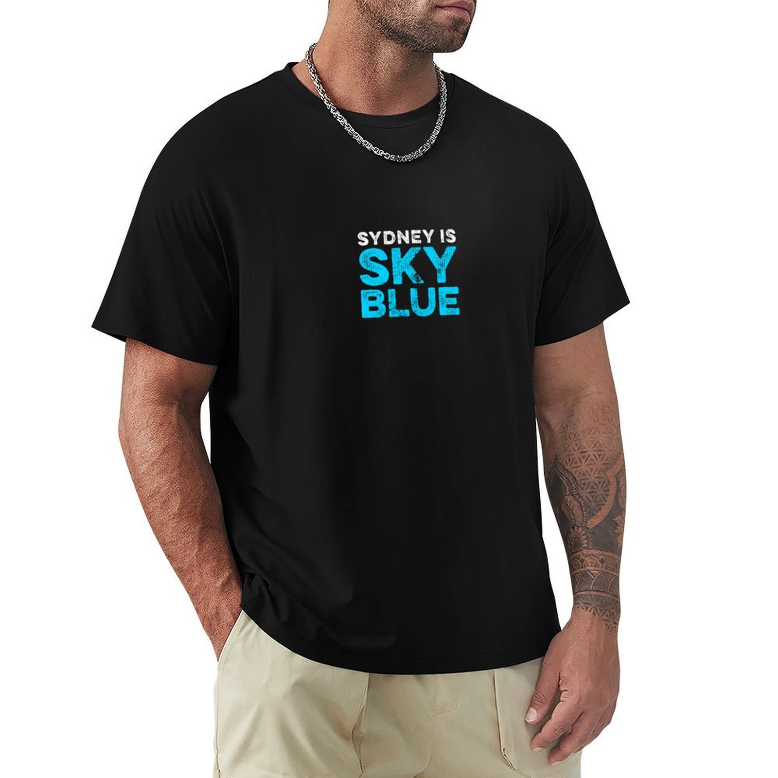 Men'S Fashion Sydney - Camiseta azul céu de Sydney, camiseta