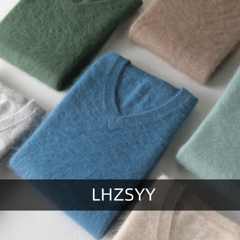 Mens Fashion Jumpers - Lhzsyy masculino 100% vison caxemira tamanho