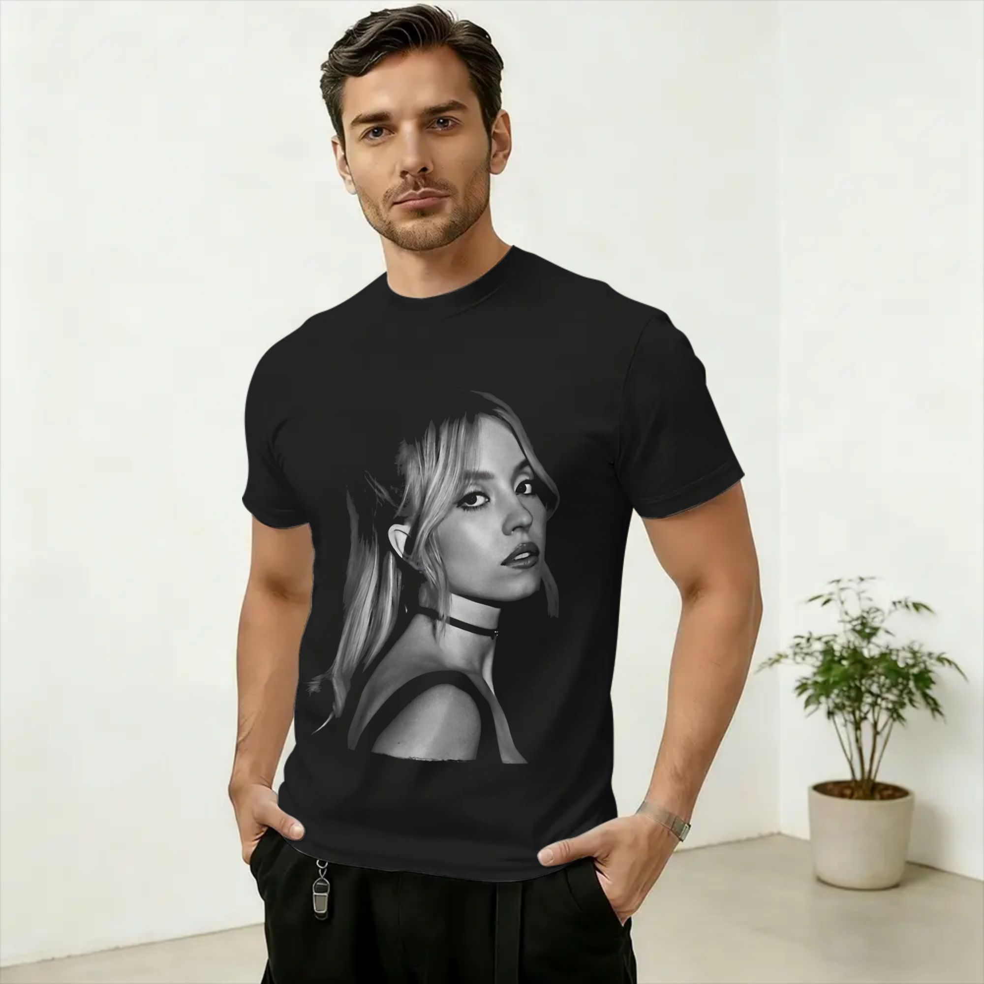 Men'S Fashion Sydney - Camiseta de algodão puro Sydney Sweeney