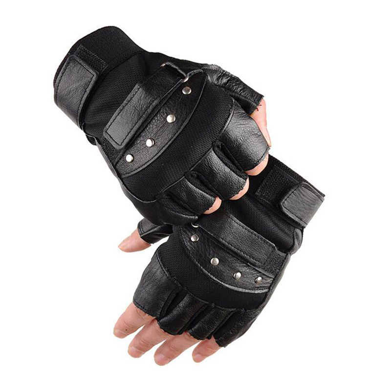 Men'S Fashion Gloves - Metade do dedo couro luvas de