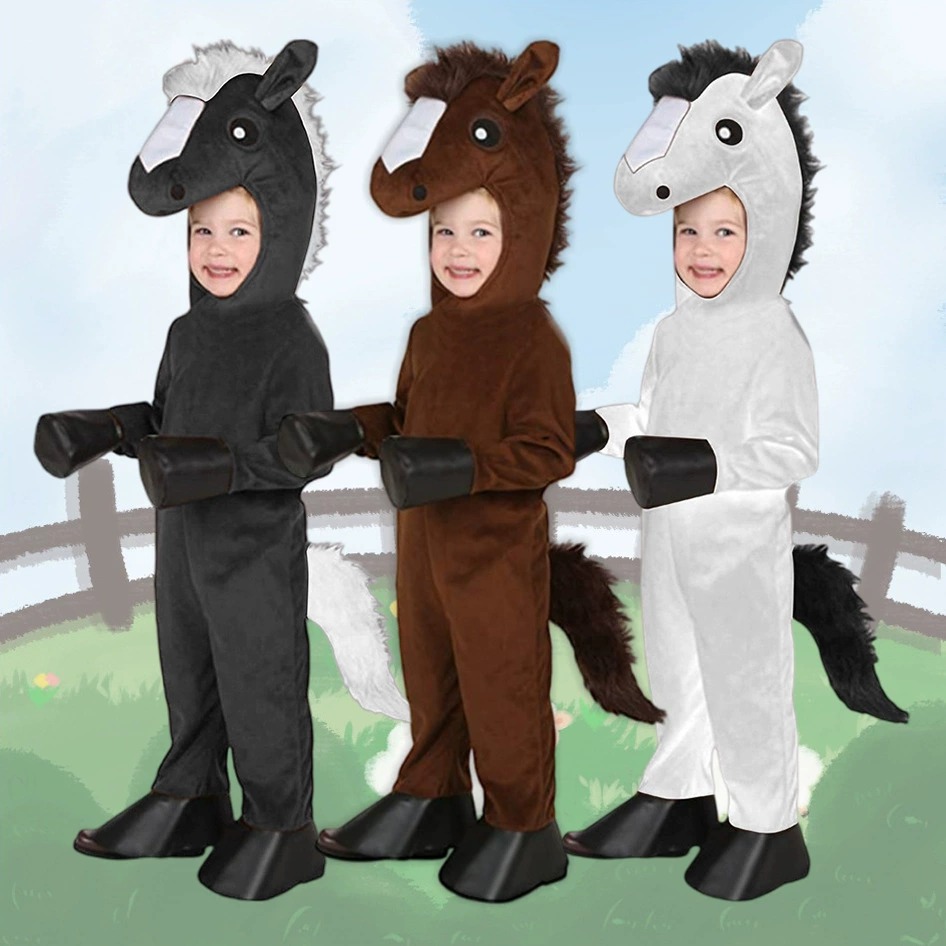 Mens Fashion Jumpsuit - Máscara de Cavalo Engraçada para Crianças,