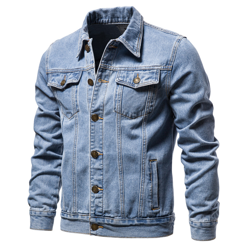 Men'S Fashion Jeans 2025 - 2025 outono homens jaquetas jeans sólidas