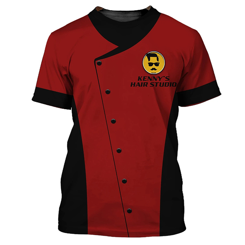 Men'S Fashion Haircuts - Uniforme de barbeiro terno falso camiseta
