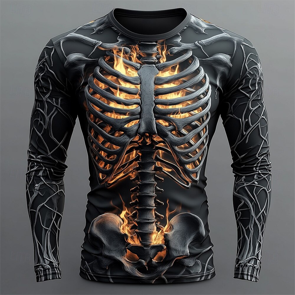 Men'S Spring Fashion - Camiseta Masculina de Manga Longa com