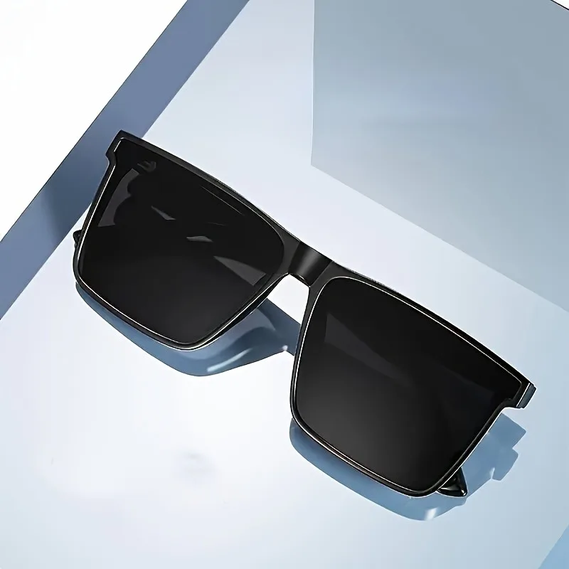 Men Fashion Photography - Simples preto quadrado moda óculos unisex
