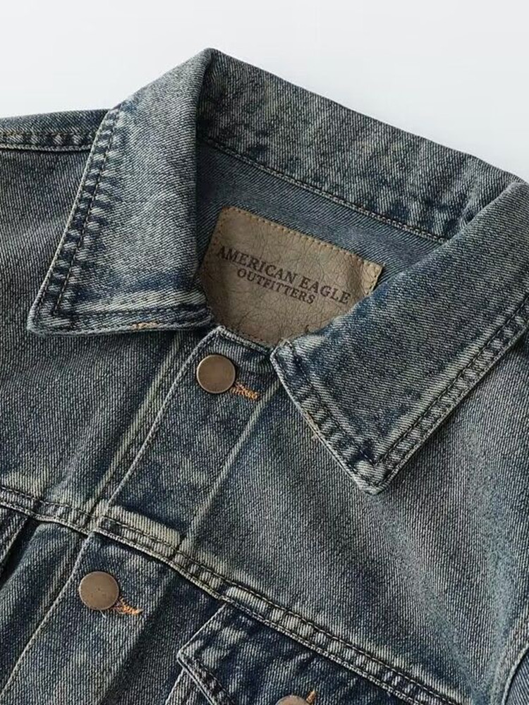 Outono e primavera nova moda c - Denim Jacket Vintage avaliação e preço