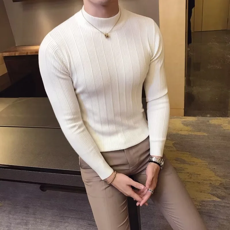 Novo outono inverno gola alta  - Mens Fashion Jumpers avaliação e preço