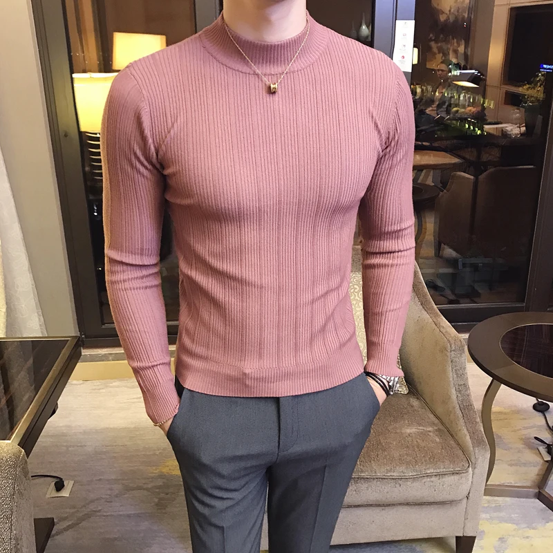 Novo outono inverno gola alta  - Mens Fashion Jumpers avaliação e preço