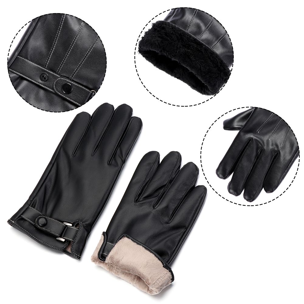Luvas de couro térmico de lã m - Men'S Fashion Gloves avaliação e preço