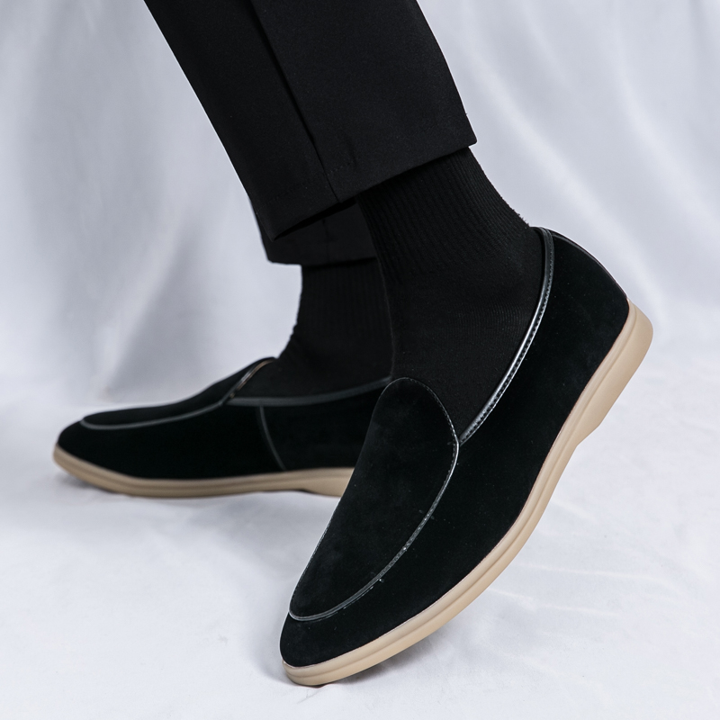 Moda masculina marca de luxo s - Suede Loafers Men avaliação e preço