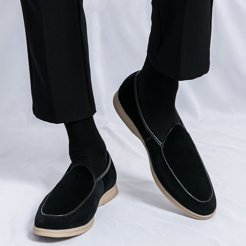 Moda masculina marca de luxo s - Suede Loafers Men avaliação e preço