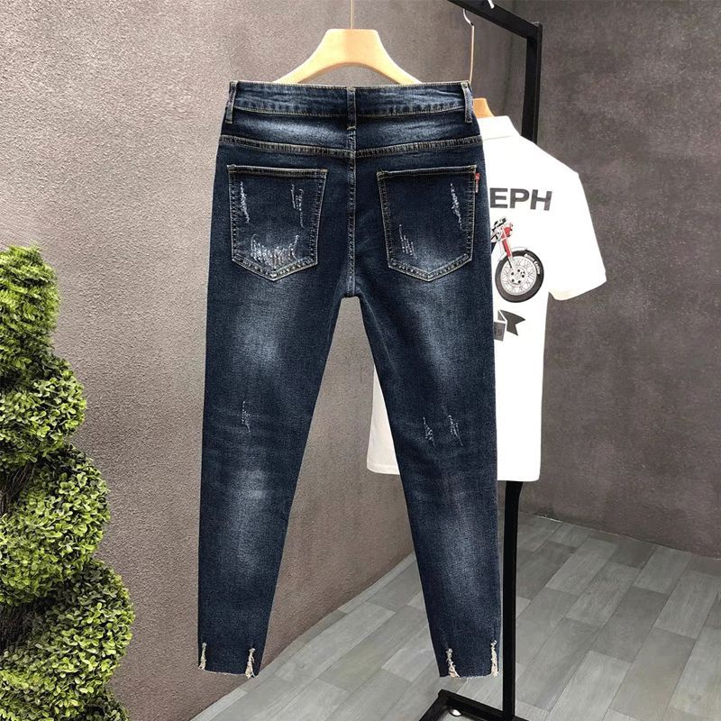 Calças de brim cortadas para h - Men'S Fashion Jeans 2025 avaliação e preço