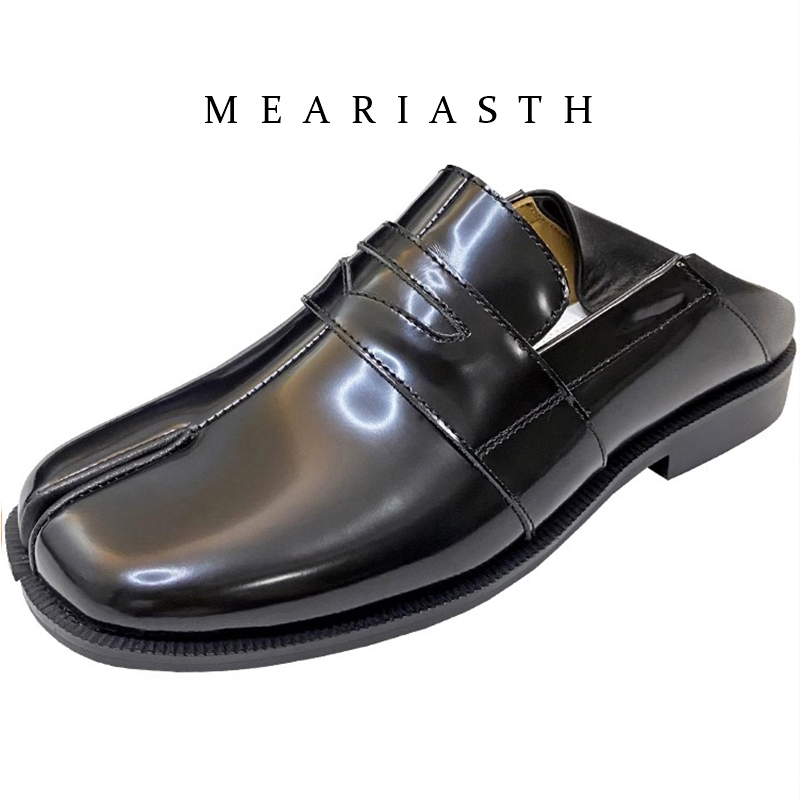 Sapatos Tabi Pretos de Couro E - Suede Loafers Men avaliação e preço