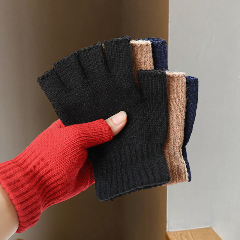 Luvas de meio dedo de lã para  - Men'S Fashion Gloves avaliação e preço