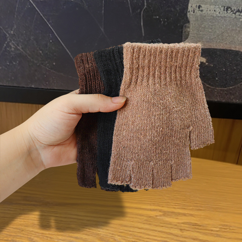 Luvas de meio dedo de lã para  - Men'S Fashion Gloves avaliação e preço