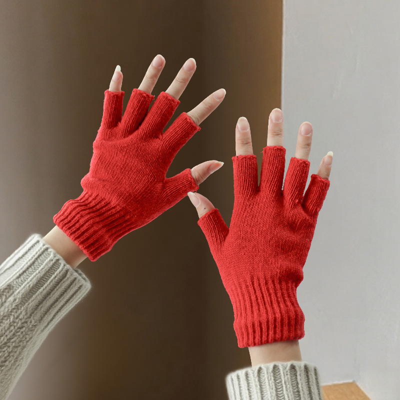 Luvas de meio dedo de lã para  - Men'S Fashion Gloves avaliação e preço