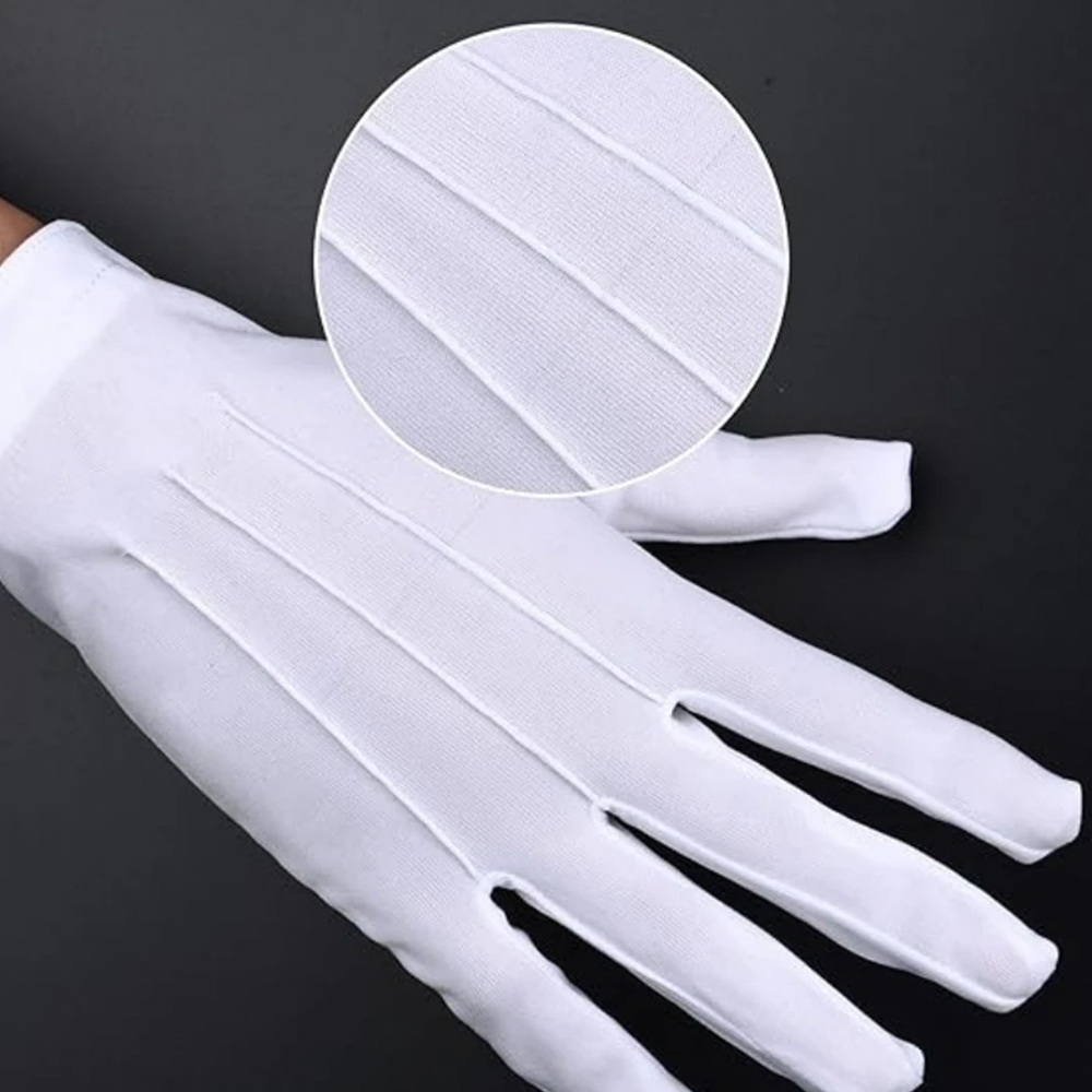 1/2 Pares de Luvas Brancas de  - Men'S Fashion Gloves avaliação e preço