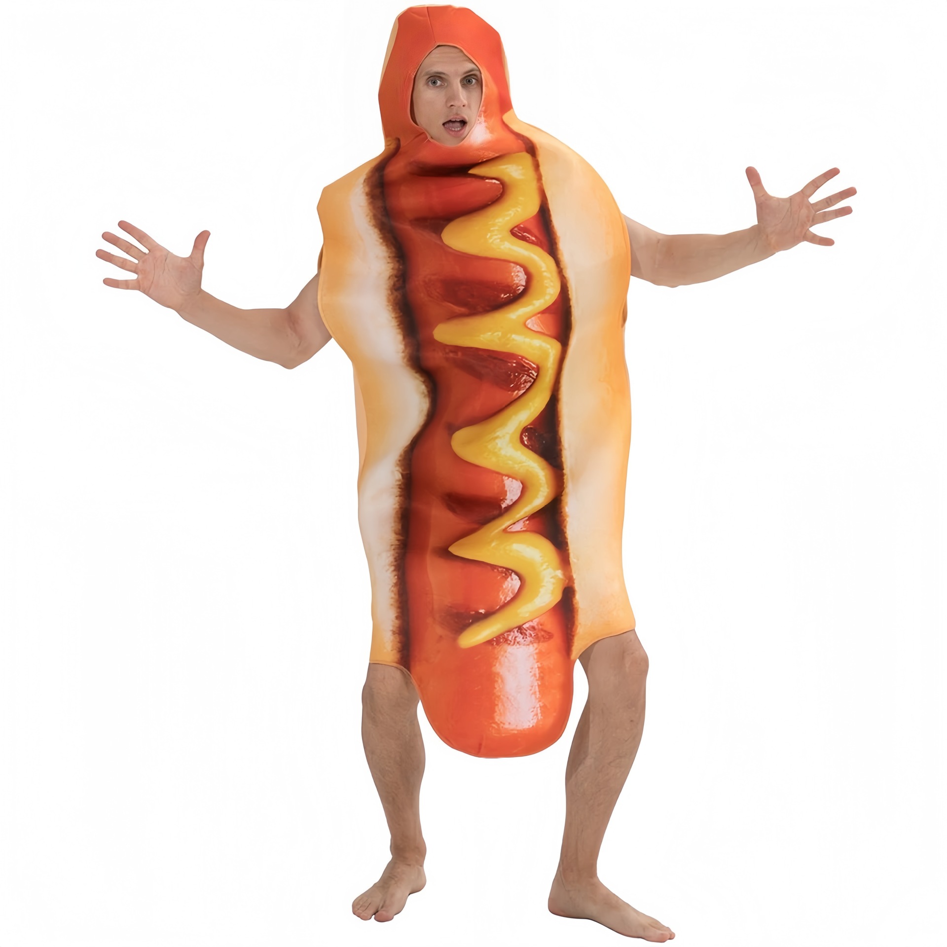 Fantasia Divertida de Hot Dog  - Mens Fashion Jumpsuit avaliação e preço