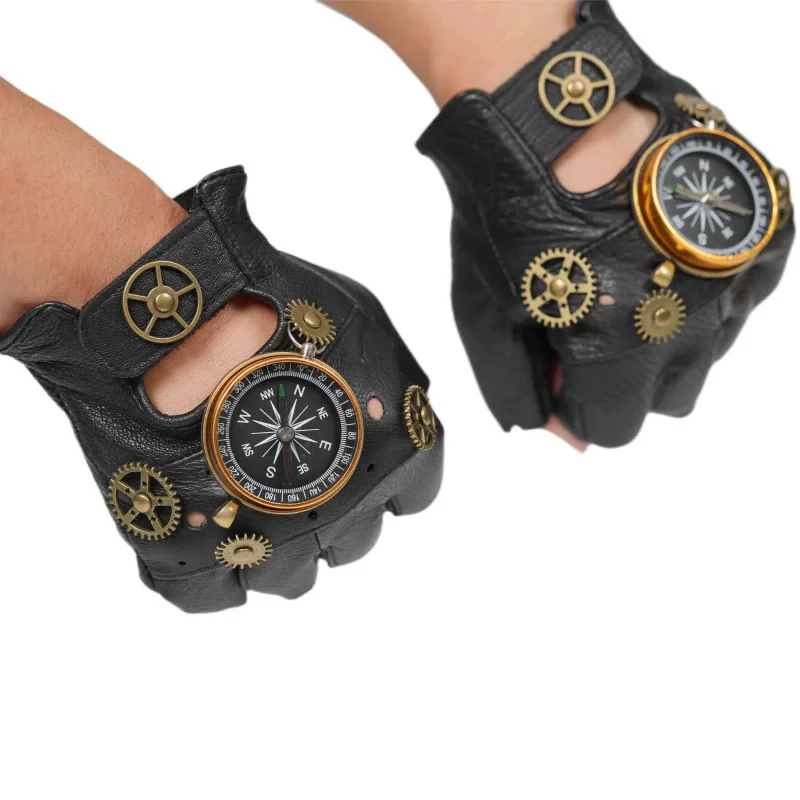 Steampunk couro do plutônio se - Men'S Fashion Gloves avaliação e preço