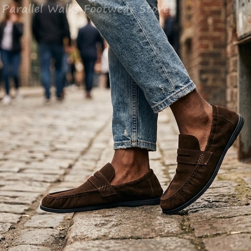 Mocassins masculinos de camurç - Suede Loafers Men avaliação e preço
