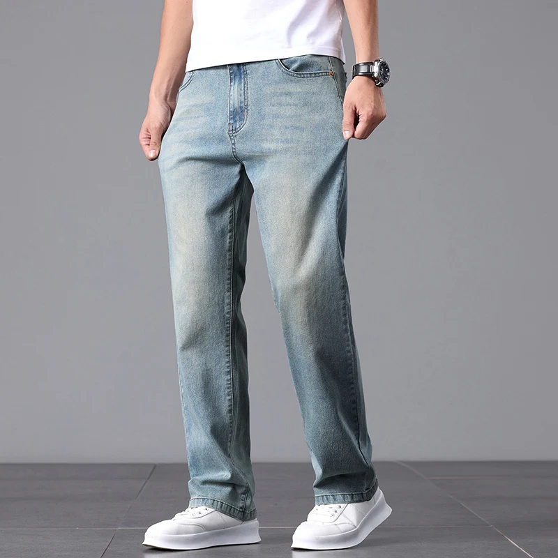 Calça jeans elástica de algodã - Men'S Fashion Jeans 2025 avaliação e preço
