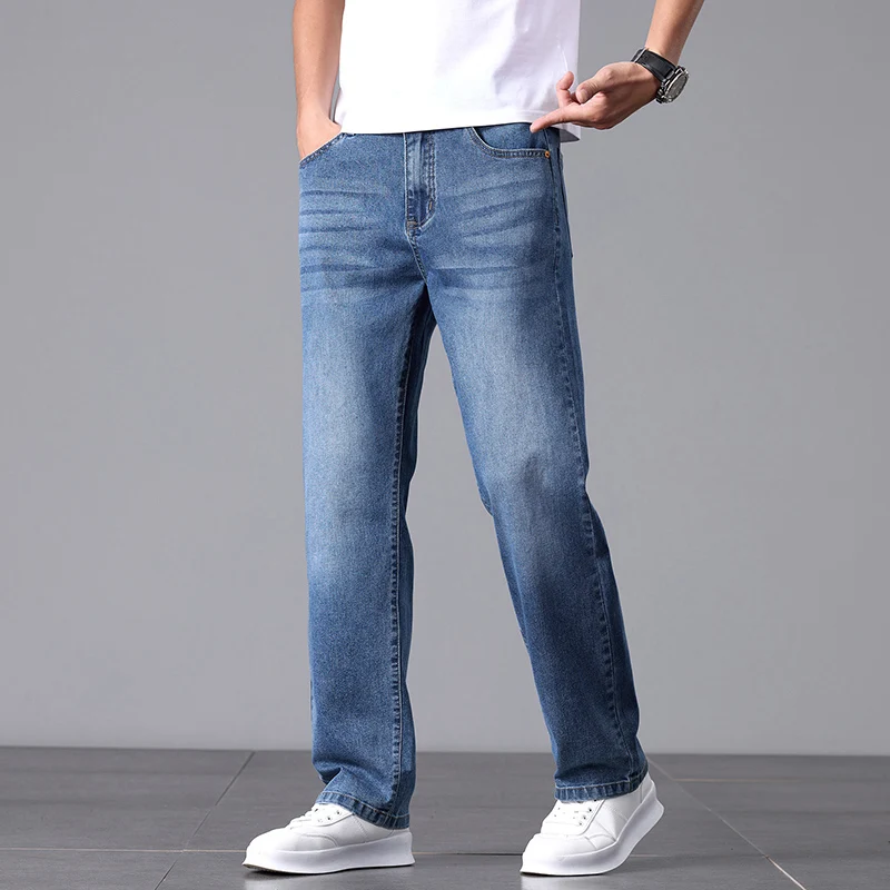 Calça jeans elástica de algodã - Men'S Fashion Jeans 2025 avaliação e preço