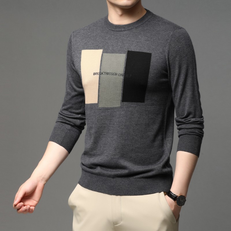 Suéter masculino de malha jacq - Mens Fashion Jumpers avaliação e preço