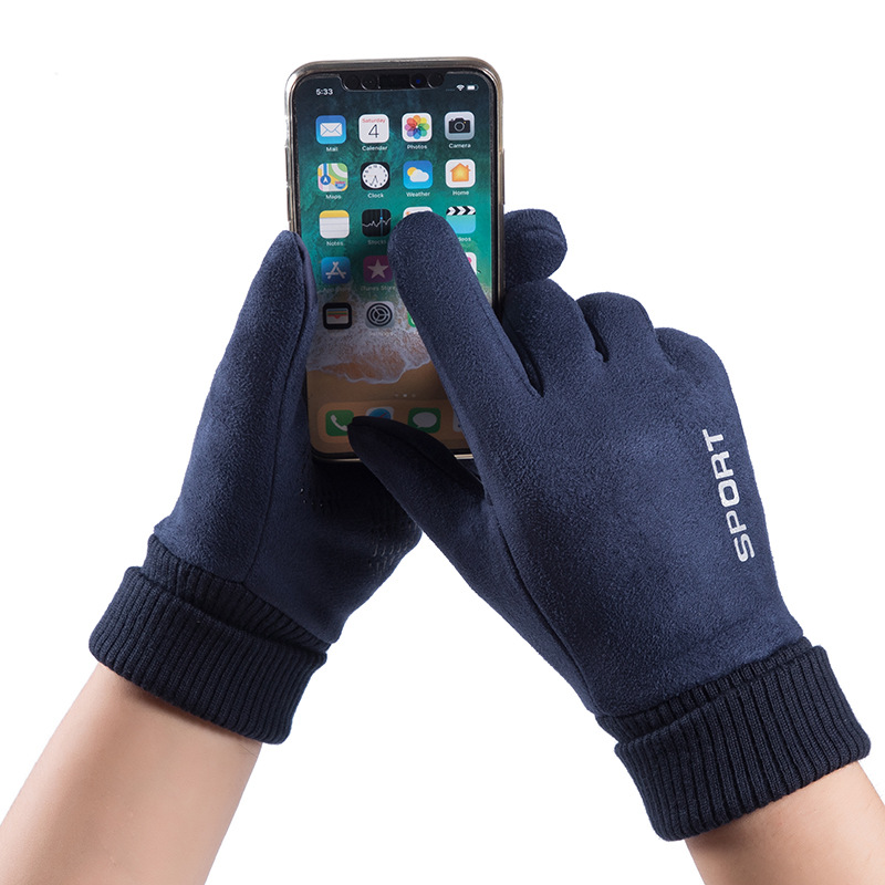 Homem inverno camurça couro de - Men'S Fashion Gloves avaliação e preço
