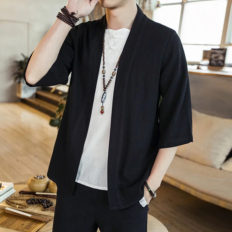 Kimono japonês masculino cardi - Mens Fashion Jumpers avaliação e preço