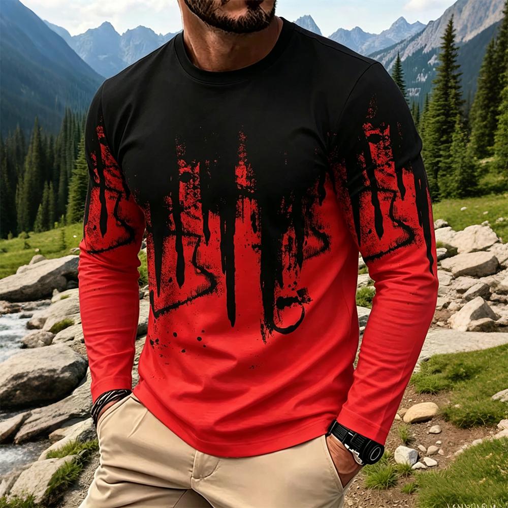 Camiseta Masculina de Manga Lo - Men'S Spring Fashion avaliação e preço